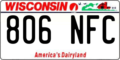 WI license plate 806NFC