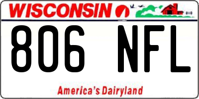 WI license plate 806NFL