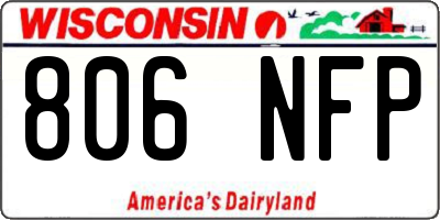 WI license plate 806NFP