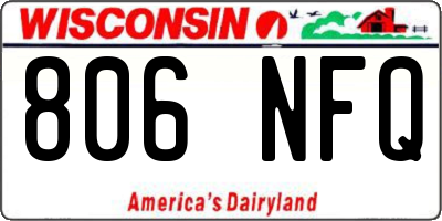 WI license plate 806NFQ