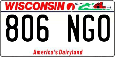 WI license plate 806NGO