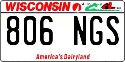 WI license plate 806NGS
