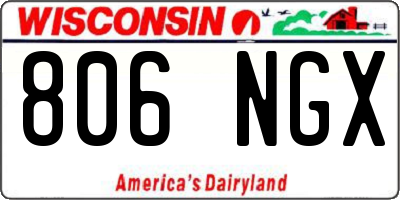 WI license plate 806NGX