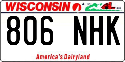 WI license plate 806NHK