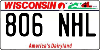 WI license plate 806NHL