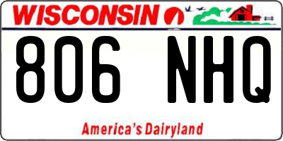 WI license plate 806NHQ