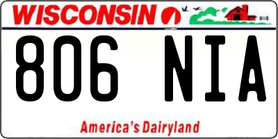 WI license plate 806NIA