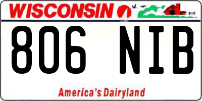 WI license plate 806NIB