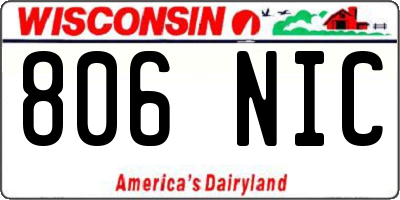 WI license plate 806NIC