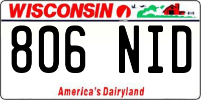 WI license plate 806NID