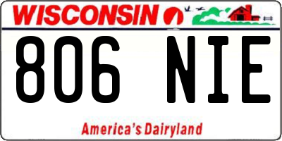 WI license plate 806NIE