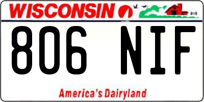 WI license plate 806NIF