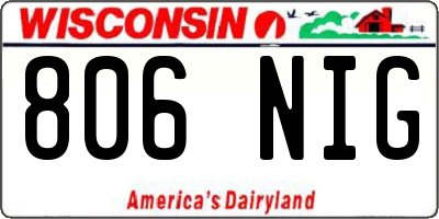 WI license plate 806NIG