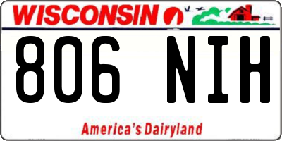 WI license plate 806NIH