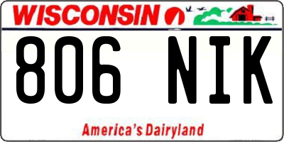 WI license plate 806NIK
