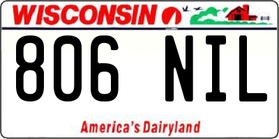 WI license plate 806NIL