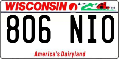 WI license plate 806NIO