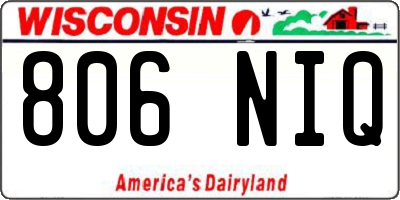 WI license plate 806NIQ