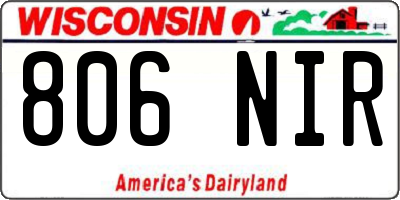 WI license plate 806NIR