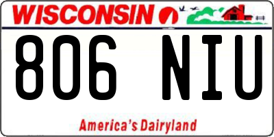 WI license plate 806NIU