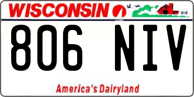 WI license plate 806NIV