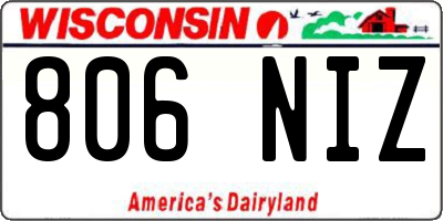 WI license plate 806NIZ