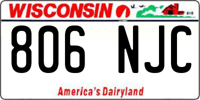 WI license plate 806NJC
