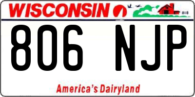 WI license plate 806NJP
