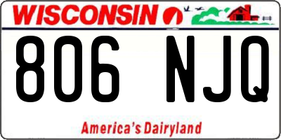 WI license plate 806NJQ