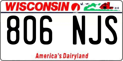 WI license plate 806NJS