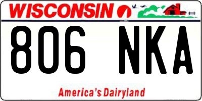 WI license plate 806NKA