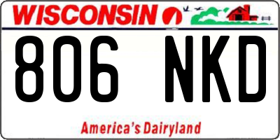 WI license plate 806NKD