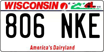 WI license plate 806NKE