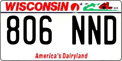 WI license plate 806NND
