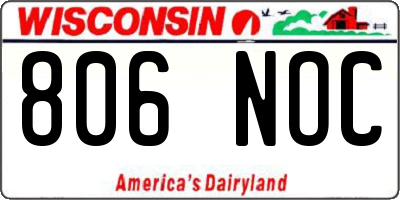 WI license plate 806NOC