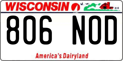 WI license plate 806NOD