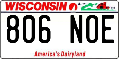 WI license plate 806NOE