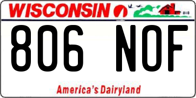 WI license plate 806NOF
