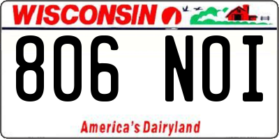 WI license plate 806NOI