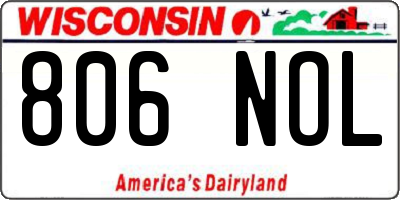 WI license plate 806NOL