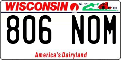 WI license plate 806NOM