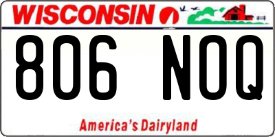 WI license plate 806NOQ