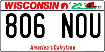 WI license plate 806NOU