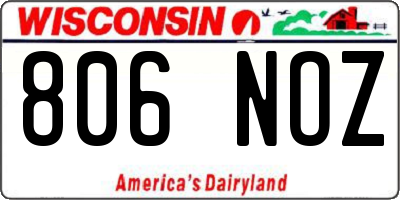 WI license plate 806NOZ