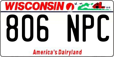 WI license plate 806NPC