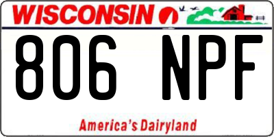 WI license plate 806NPF