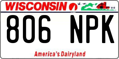 WI license plate 806NPK