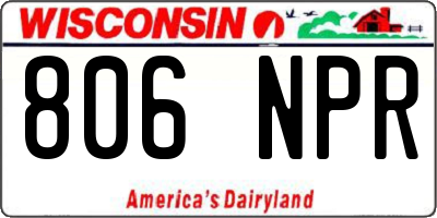 WI license plate 806NPR