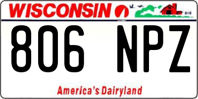 WI license plate 806NPZ