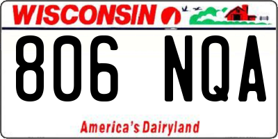 WI license plate 806NQA